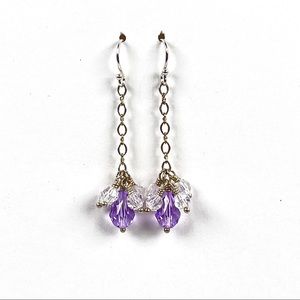 Swarovski Crystal & Sterling Silver Handmade Dangle Earrings